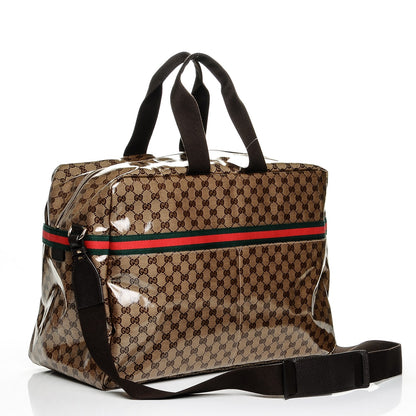 Gucci Crystal Monogram Web Large Carry On Duffle Bag Brown 3 of 6