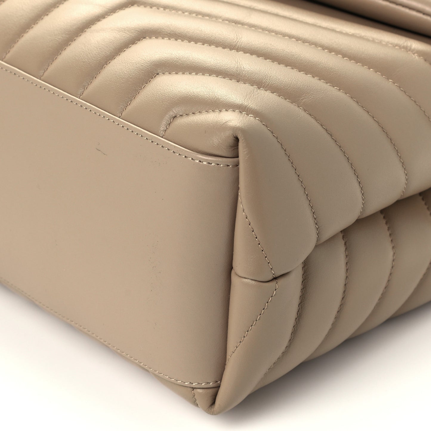 Calfskin Y Quilted Monogram Medium Loulou Chain Satchel Light Natural