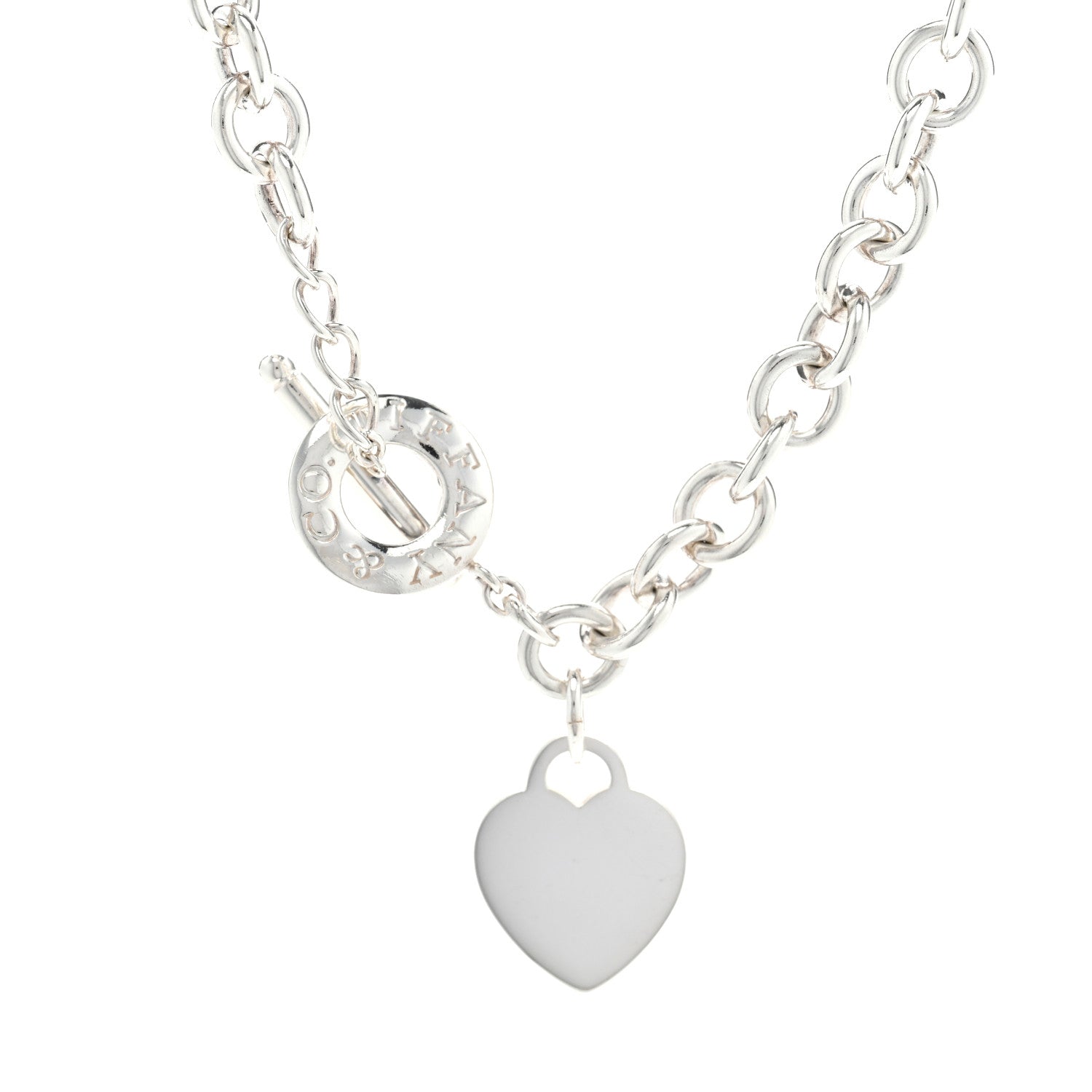 Tiffany Sterling Silver Heart Tag Toggle Necklace 1 of 4