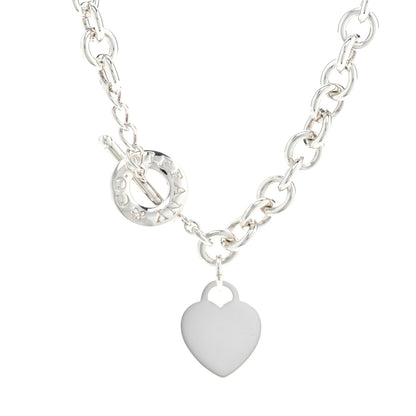 Tiffany Sterling Silver Heart Tag Toggle Necklace 1 of 4