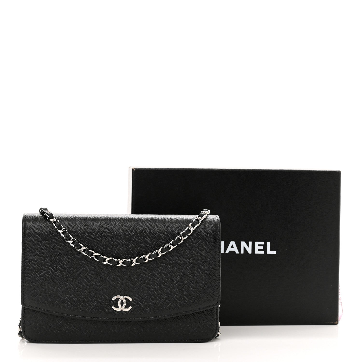 Chanel Caviar Sevruga Wallet On Chain WOC Black 15 of 15