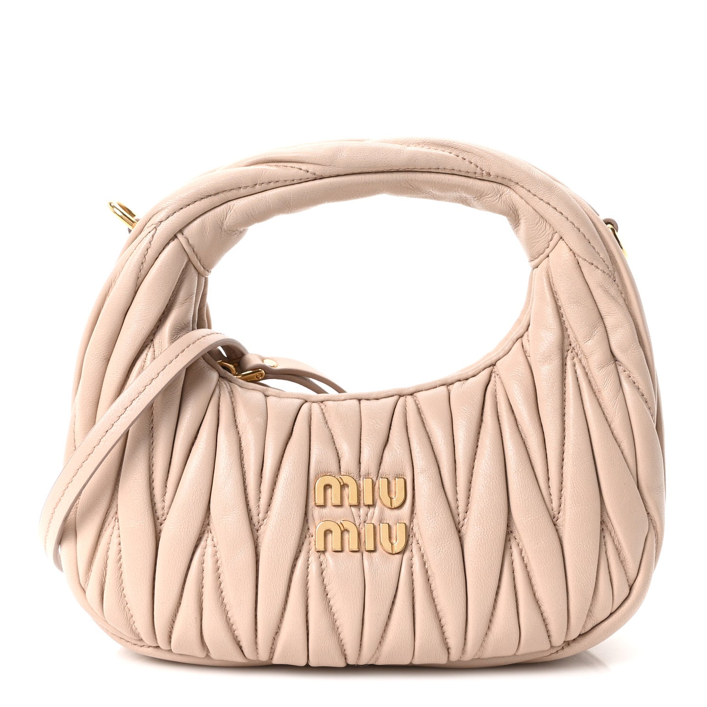 Nappa Matelasse Mini Wander Hobo Cipria