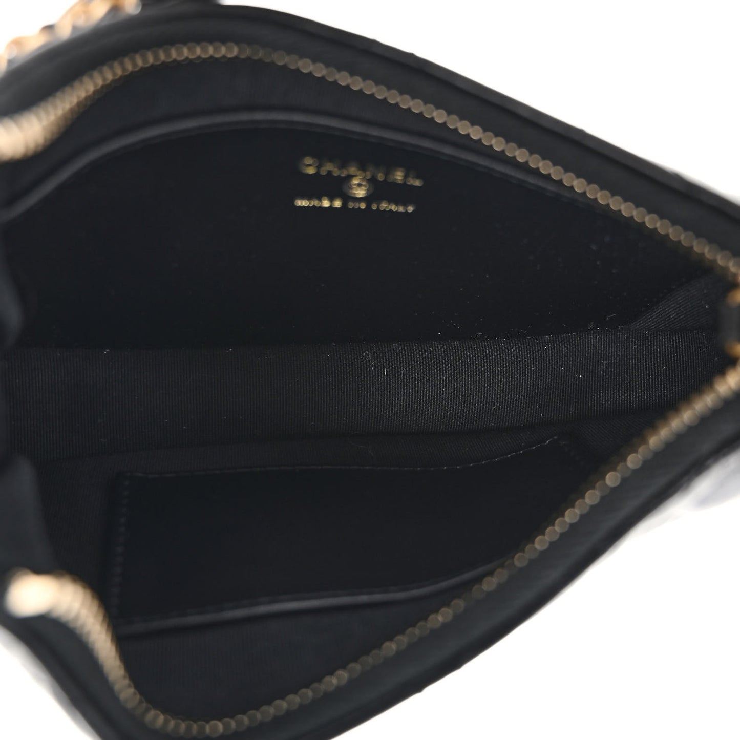 Crumpled Calfskin Quilted Braided CC Small Hobo Black