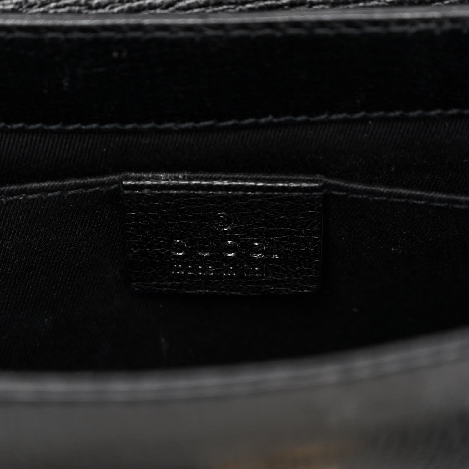 Gucci Textured Calfskin Horsebit Chain Clutch Black 6 of 10