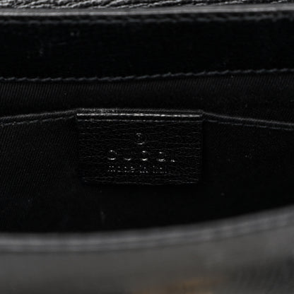 Gucci Textured Calfskin Horsebit Chain Clutch Black 6 of 10