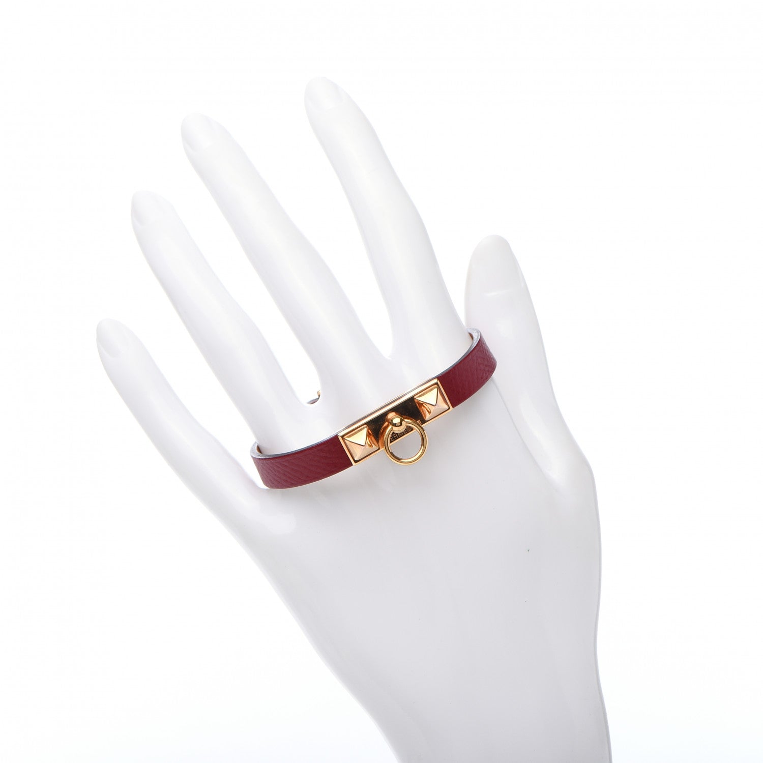 Hermes Epsom Micro Rivale Bracelet XS Rouge Grenat 2 of 6