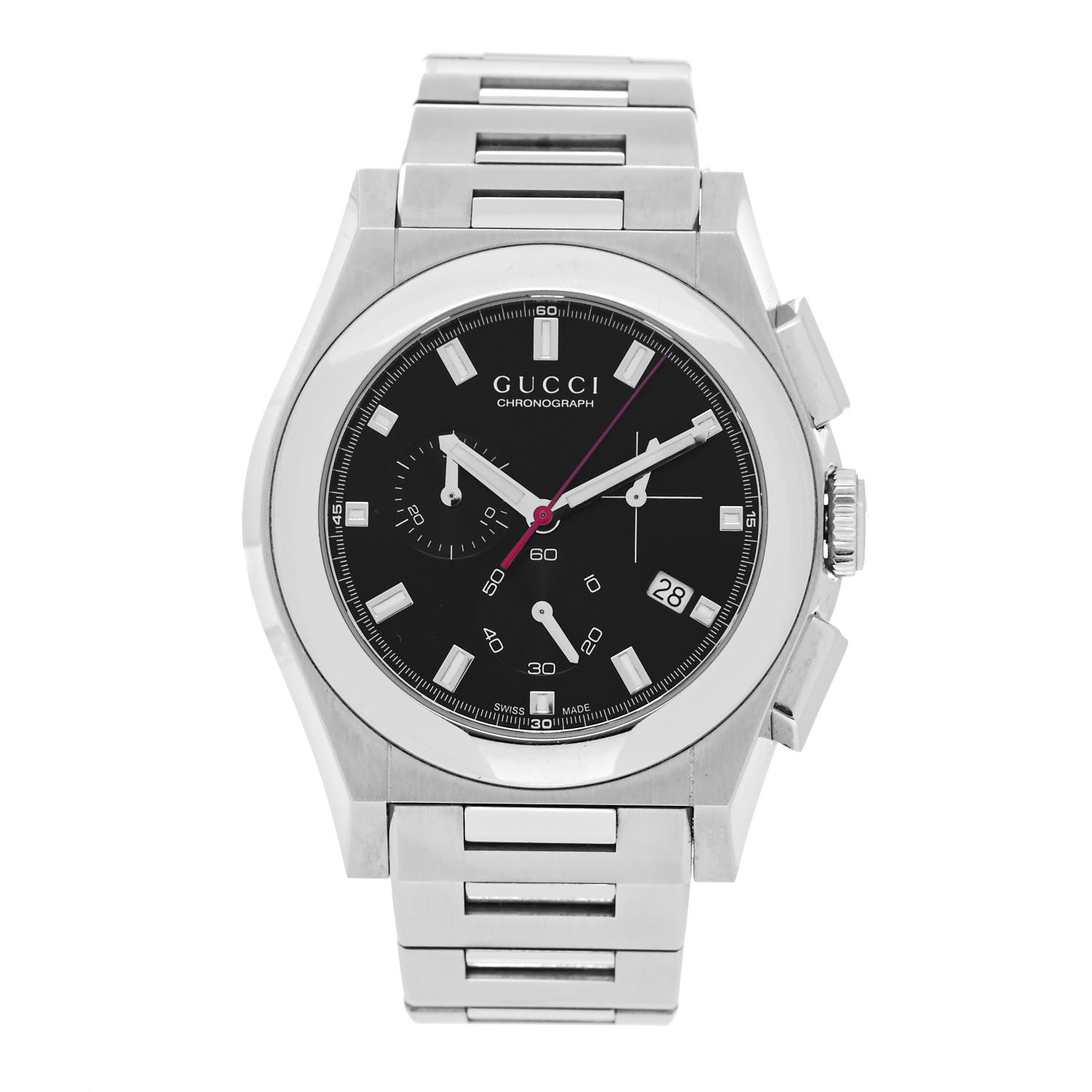 Gucci Stainless Steel 40mm Pantheon Chronograph Quartz Watch Black 1 of 4