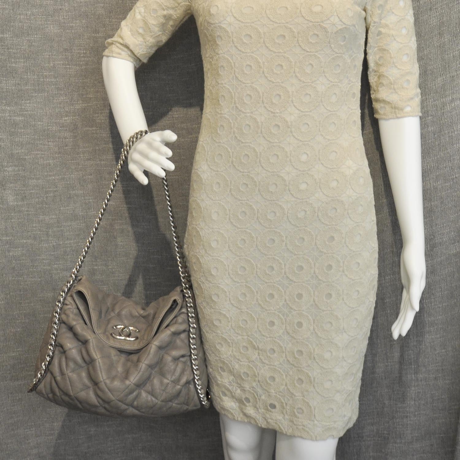 Chanel Washed Lambskin Chain Around Hobo Taupe 2 of 10