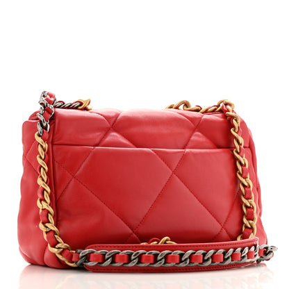 Chanel Lambskin Quilted Medium Chanel 19 Flap Red 3 of 10
