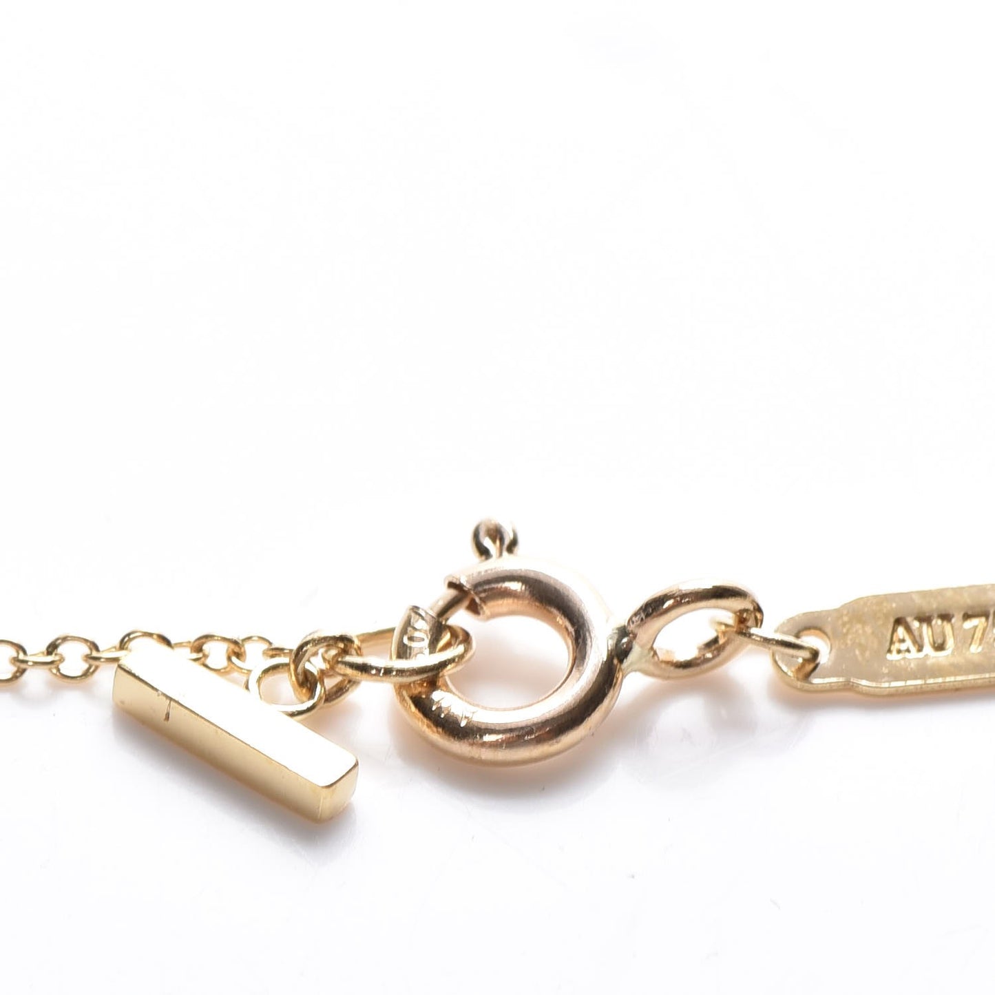 18K Yellow Gold Small T Smile Pendant Necklace