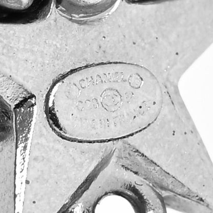 Chanel Strass Crystal CC Star Drop Earrings Silver 4 of 4