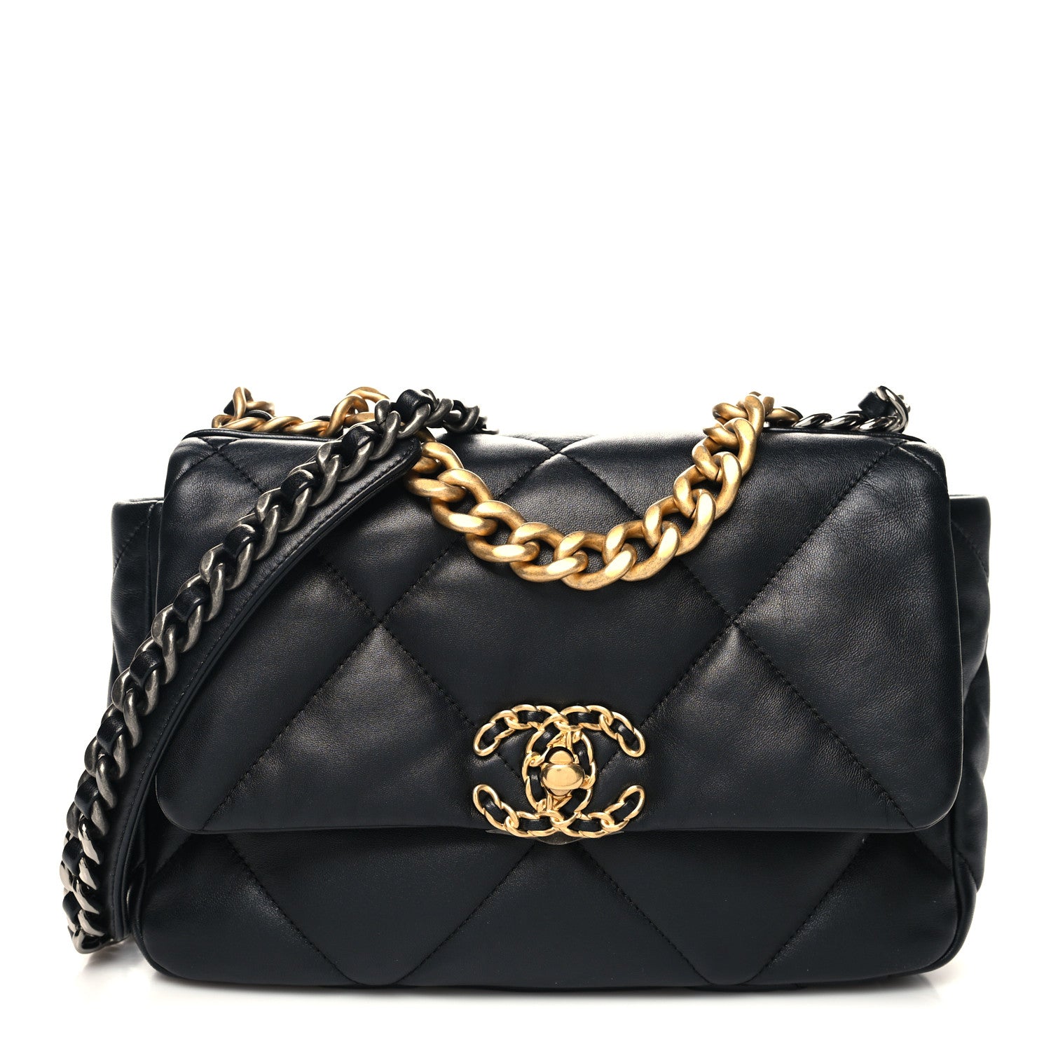 Chanel Lambskin Quilted Medium Chanel 19 Flap Black 1 of 12