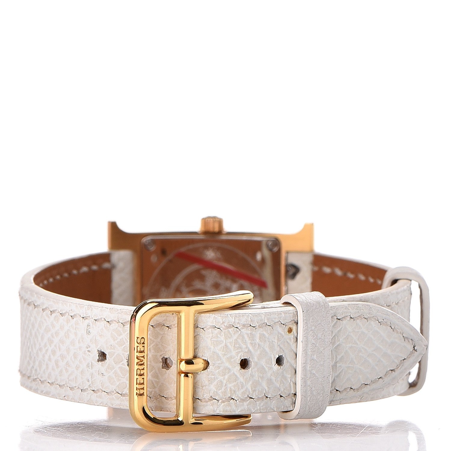 Hermes Stainless Steel Epsom 21mm Heure H Hour Quartz Watch Blanc 3 of 6