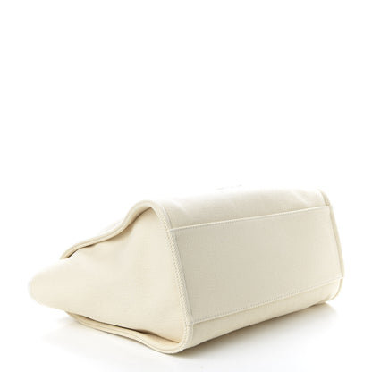 Chanel Canvas Pearl Medium Deauville Tote Ecru Beige 4 of 10