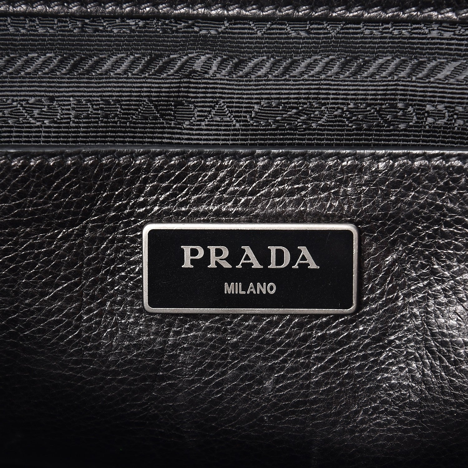 Prada Glace Calf Tote Bag Baltico Nero Black 7 of 12
