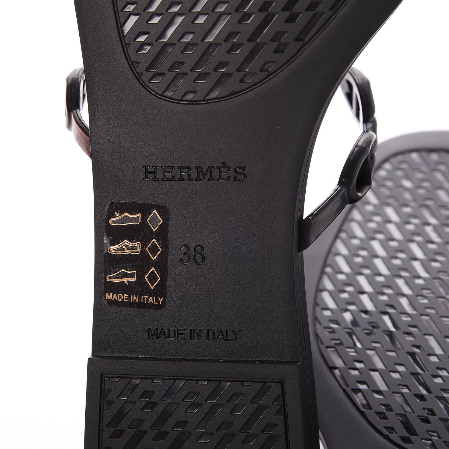 Hermes Rubber Chaine d'Ancre Rivage Sandals 38 Black 6 of 8