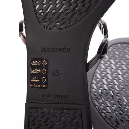 Hermes Rubber Chaine d'Ancre Rivage Sandals 38 Black 6 of 8