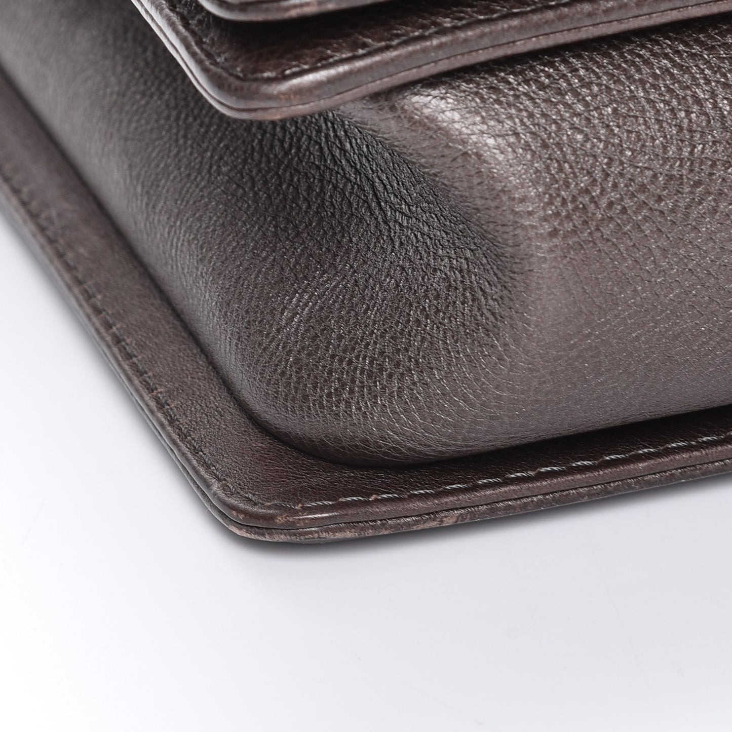 Metallic Calfskin Quilted Large Boy Flap Dark Silver