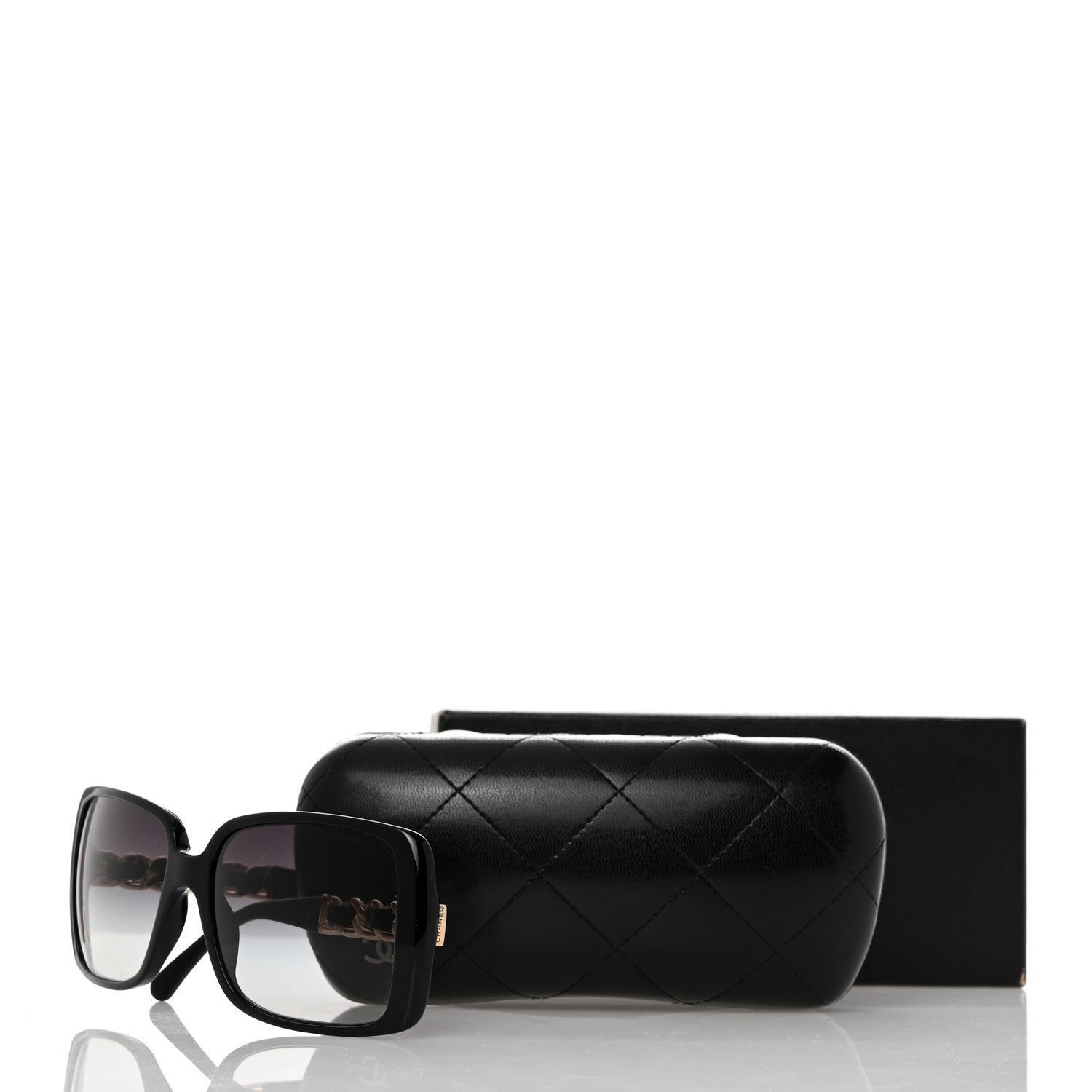 Chanel Acetate Metal Polarized Chain Square Sunglasses 5305 Black 8 of 8