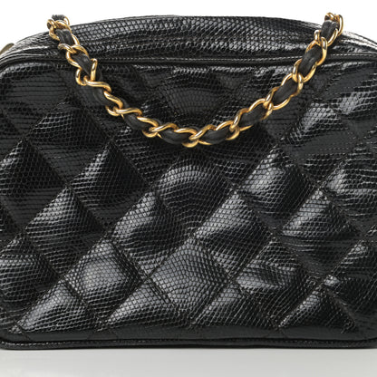 Chanel Lizard Quilted Small Tassel Camera Case Black 9 of 13