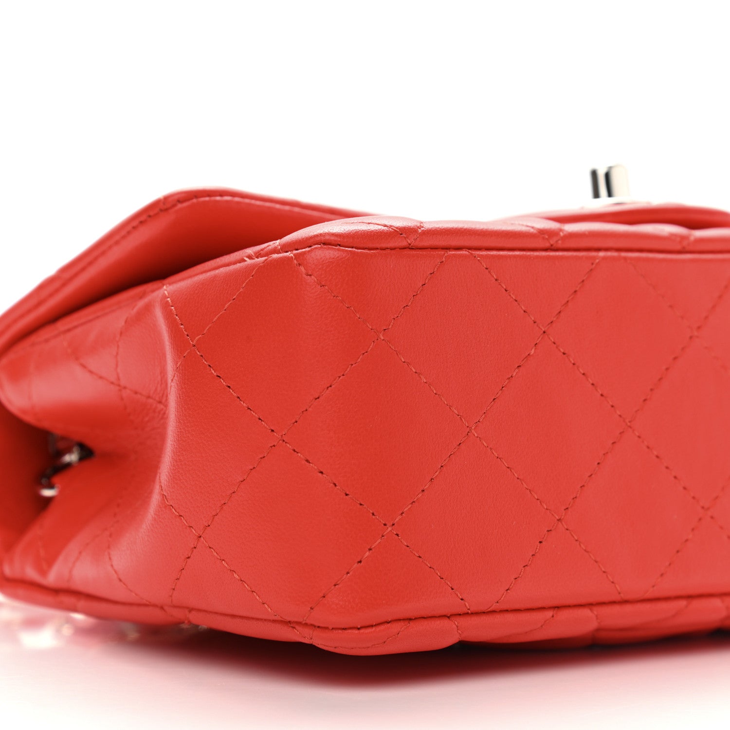 Chanel Lambskin Quilted Mini Rectangular Flap Red 8 of 9