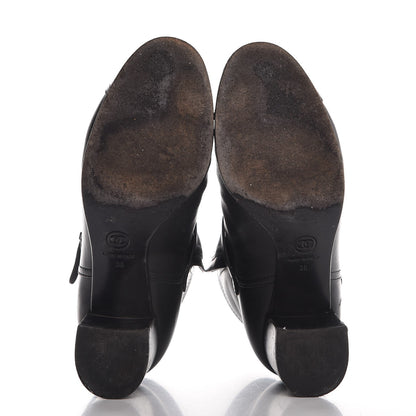 Chanel Calfskin CC Buckle Short Boots 38 Black 5 of 11