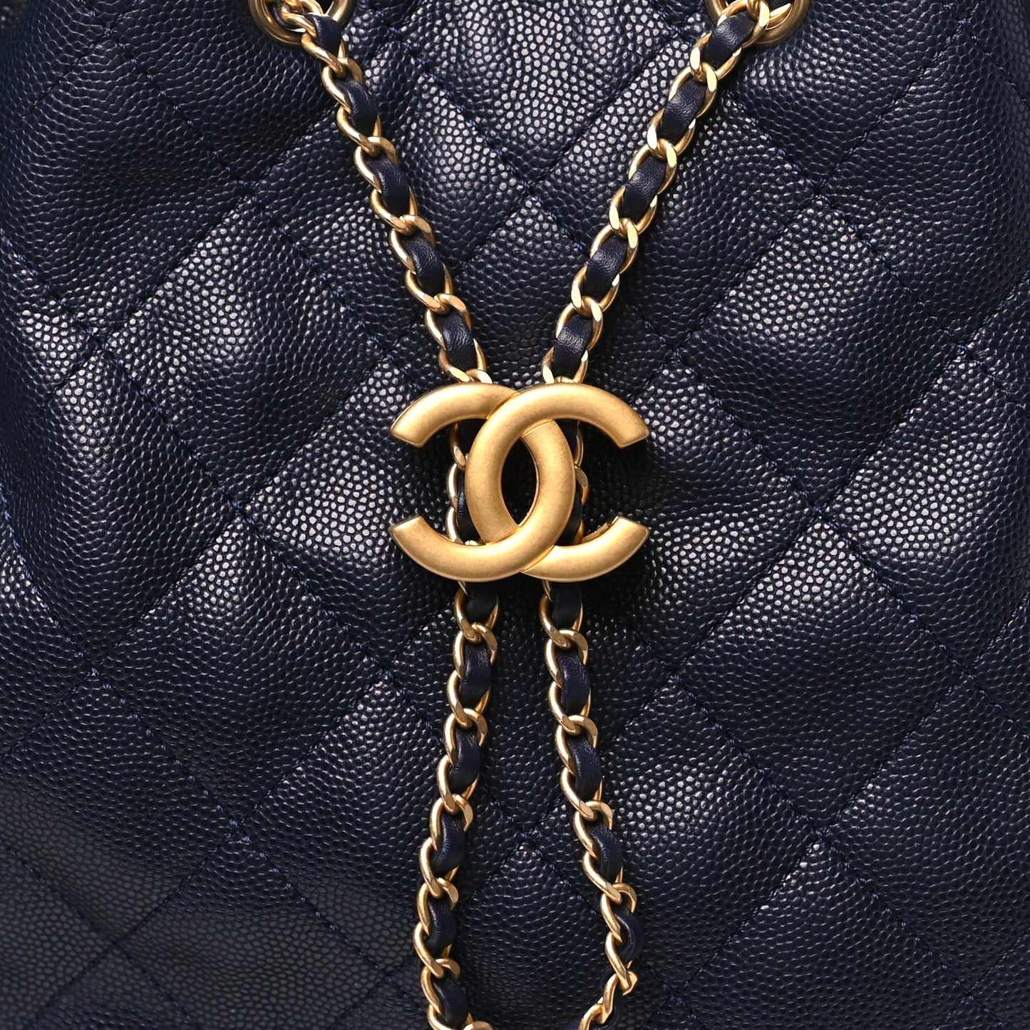 Caviar Quilted Medium Chanel 25 Handbag Dark Navy
