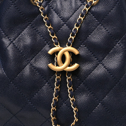 Chanel Caviar Quilted Medium Chanel 25 Handbag Dark Navy 8 of 10