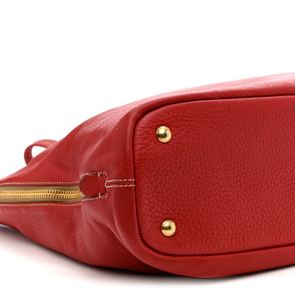 Prada Vitello Daino Side Zip Shopper Tote Fuoco 10 of 11