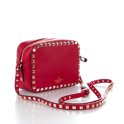 Valentino Garavani Calfskin Rockstud Camera Crossbody Bag Red 3 of 7