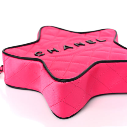 Chanel Satin Quilted Walk Of Fame Star Bag Fuchsia Black 8 of 9