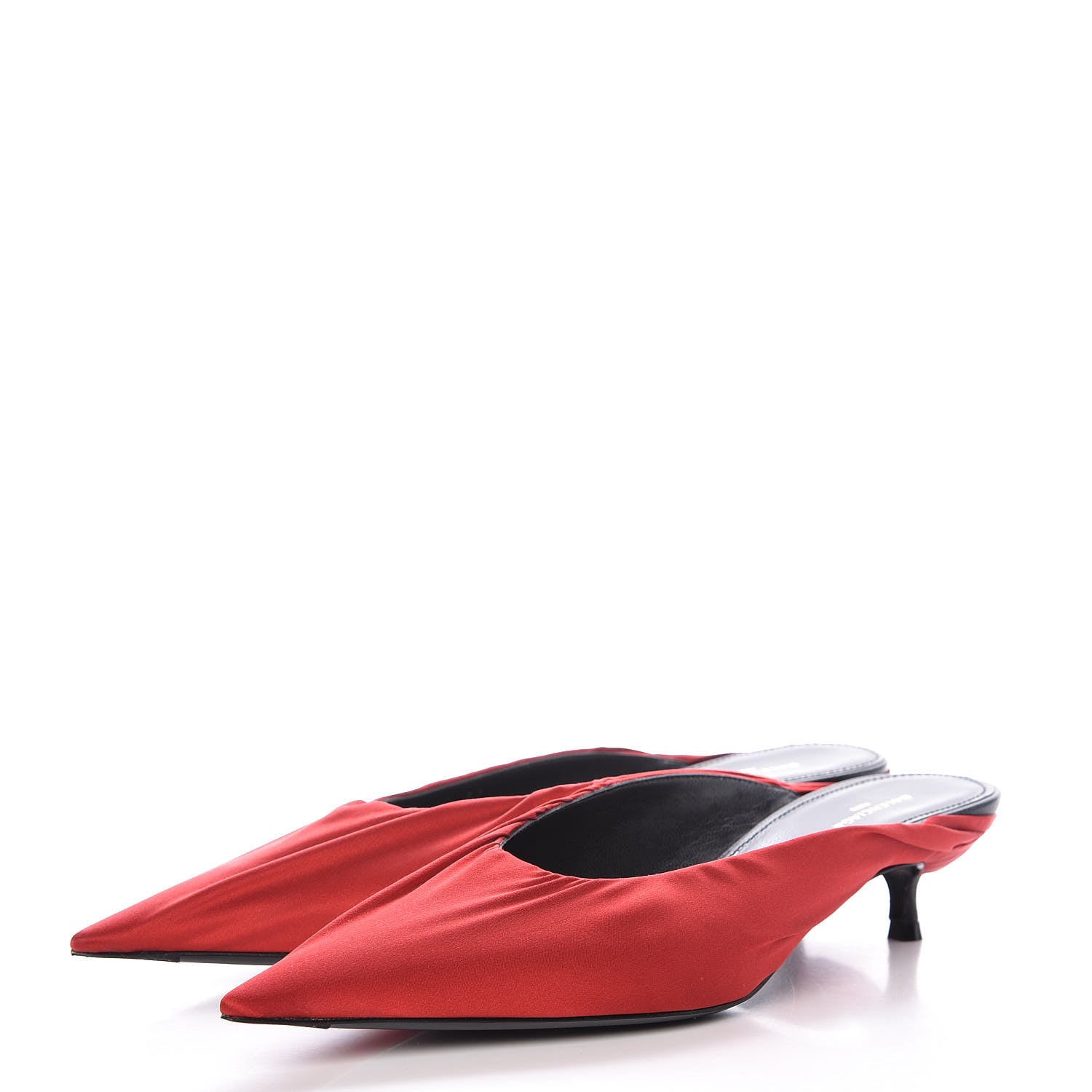 Balenciaga Satin De Soie Skimmer Mules 37 Rouge Cardinal 3 of 9