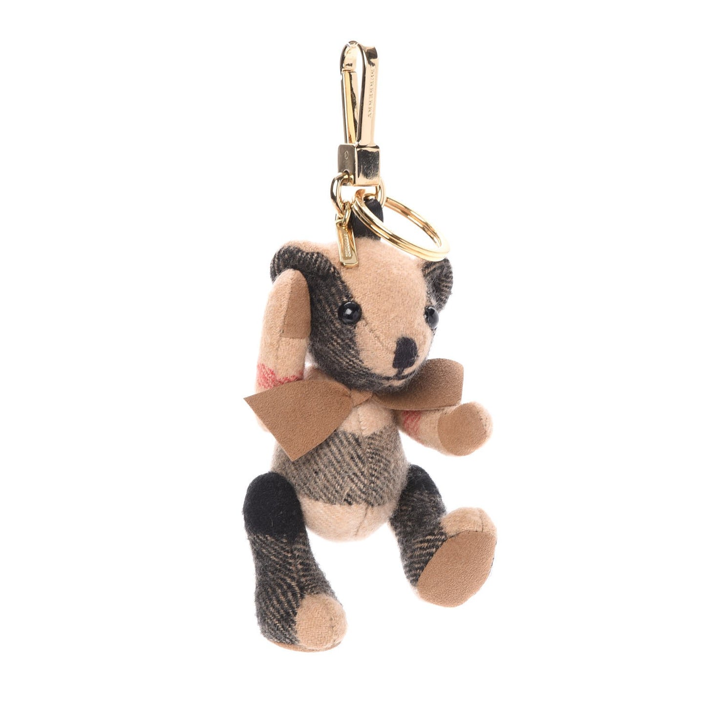 Cashmere House Check Thomas Bear Bag Charm Camel Gold