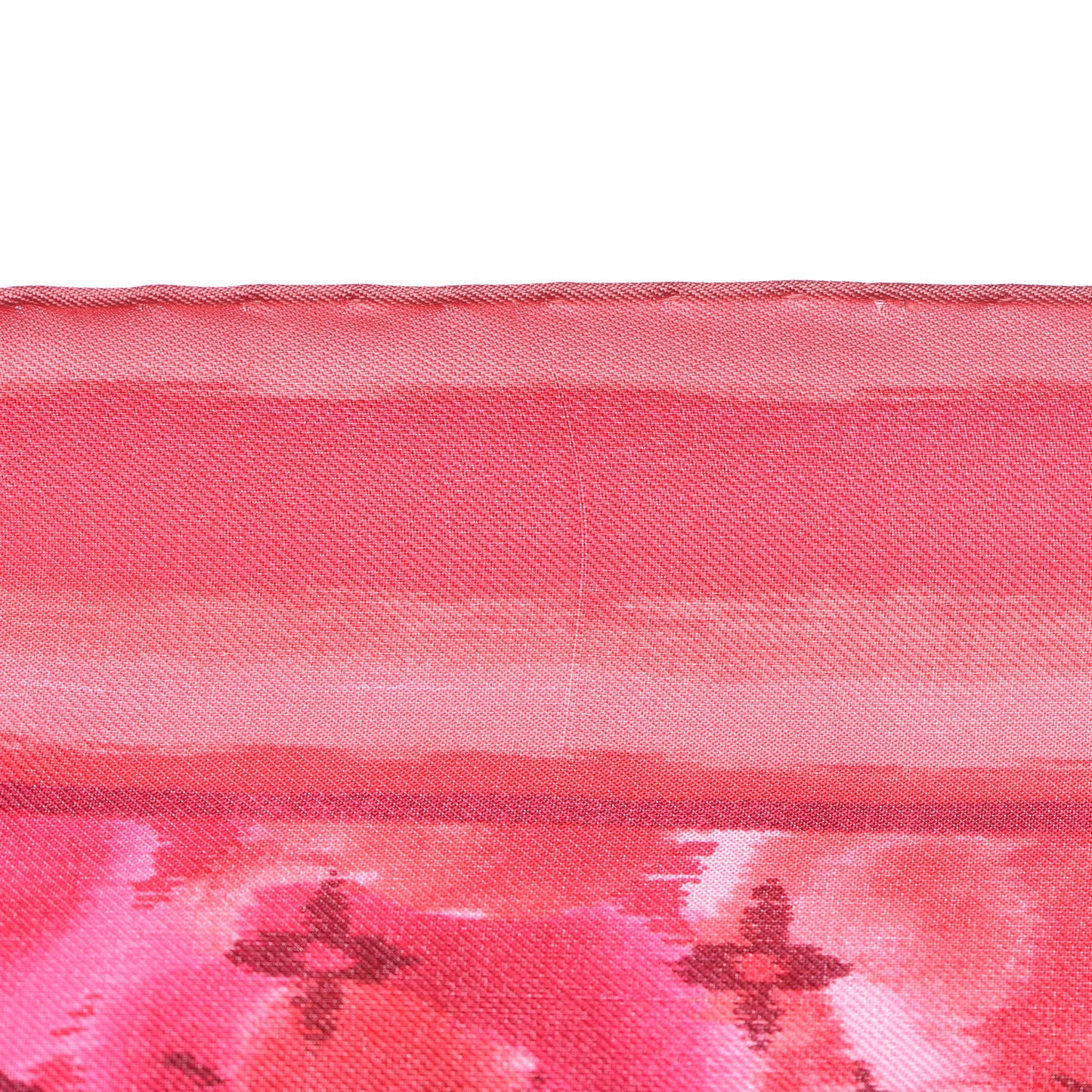 Silk Monogram Ikat Summer Square Scarf Rose Indien