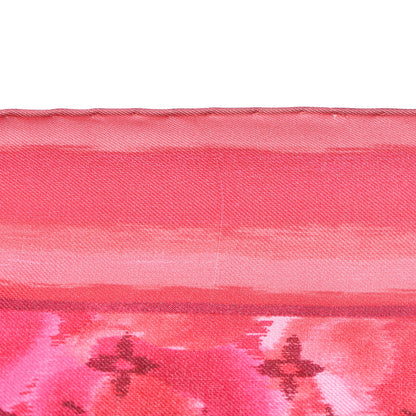 Louis Vuitton Silk Monogram Ikat Summer Square Scarf Rose Indien 5 of 5