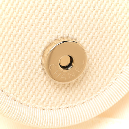 Chanel Canvas Pearl Medium Deauville Tote Ecru Beige 16 of 18