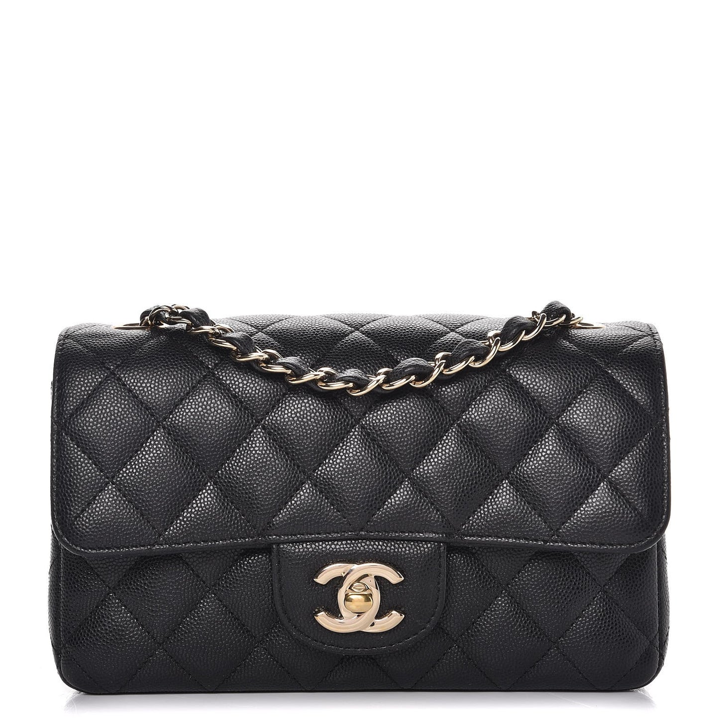 Caviar Quilted Mini Rectangular Flap Black