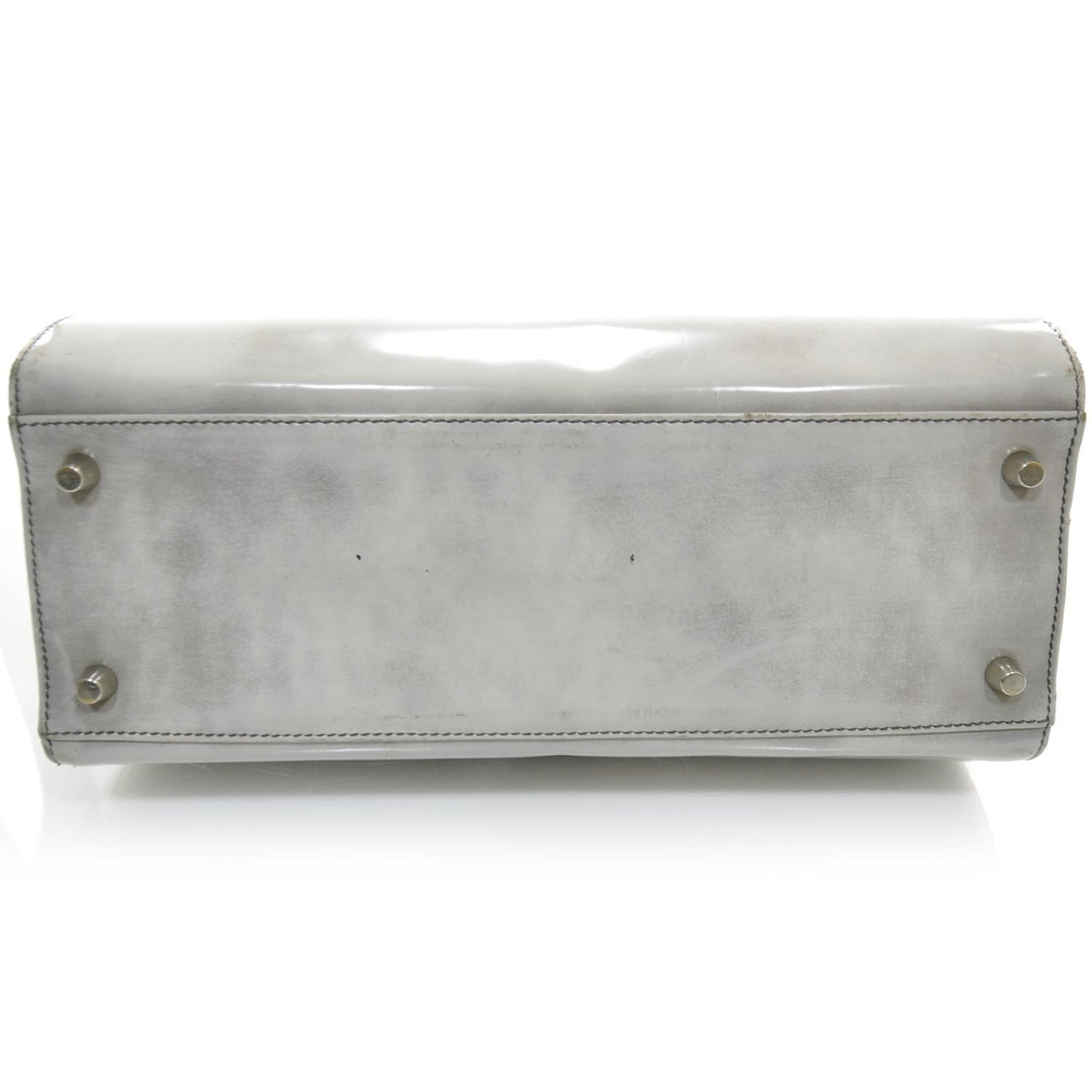 Leather Jacquard Logo Framed Handbag Grey