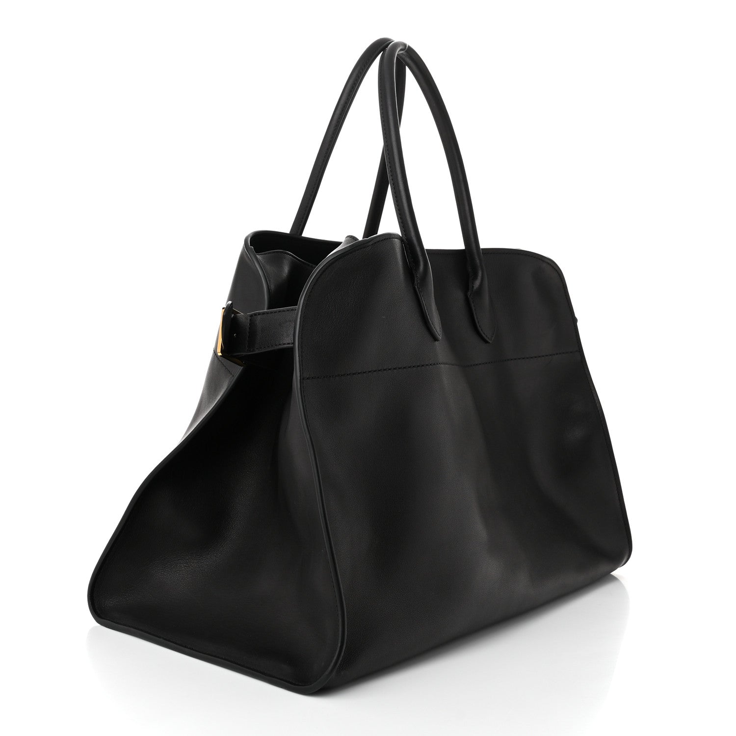 The Row Polished Saddle Calfskin Soft Margaux 17 Black 3 of 9