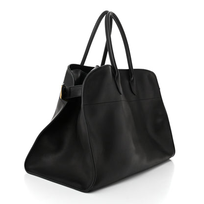 The Row Polished Saddle Calfskin Soft Margaux 17 Black 3 of 9