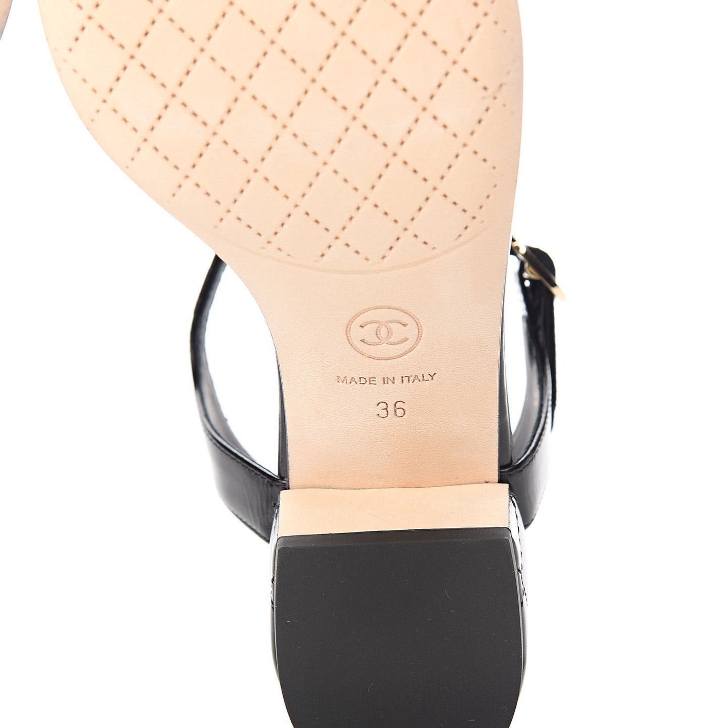 Calfskin Medallion CC Thong Sandals 36 Black