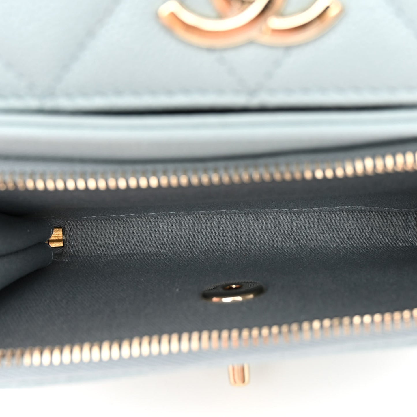 Caviar Quilted Small Business Affinity Flap Blue