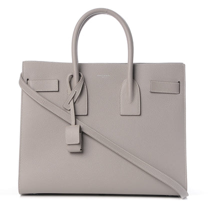 Saint Laurent Grained Calfskin Small Sac De Jour Pearl Grey 1 of 8