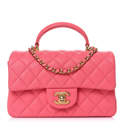Chanel Caviar Quilted Mini Top Handle Rectangular Flap Pink 1 of 10