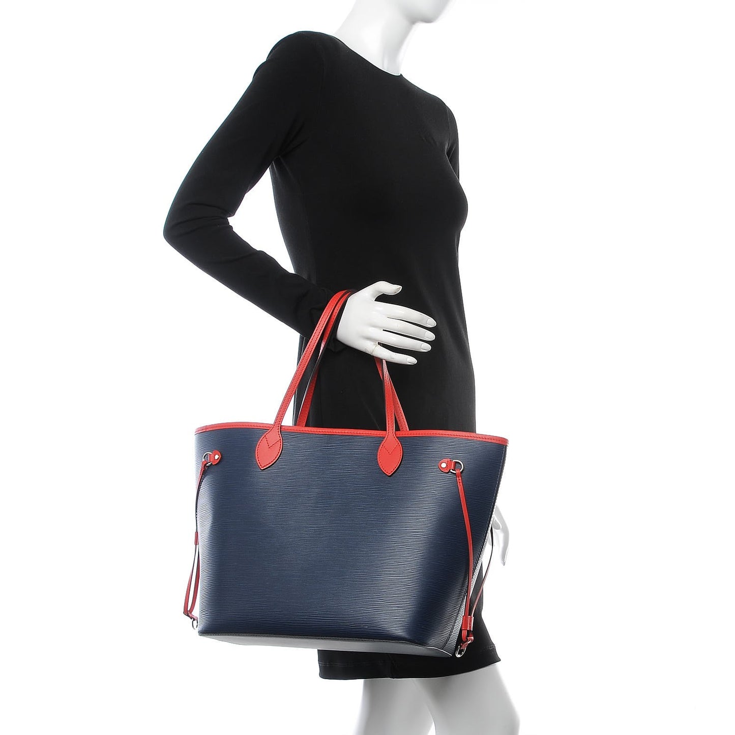 Epi Neverfull MM Indigo Coquelicot
