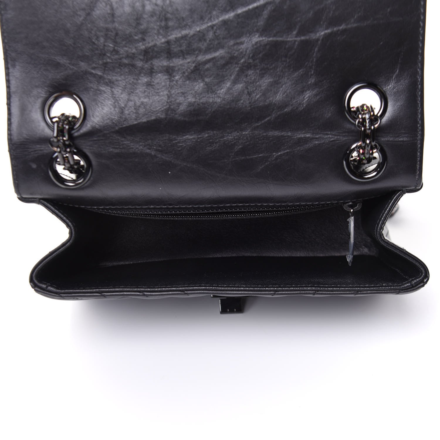 Chanel Aged Calfskin Chevron Quilted 2.55 Reissue Mini Flap So Black 5 of 11