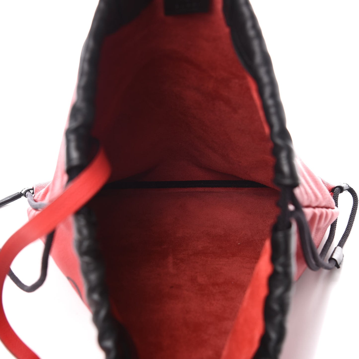 Calfskin Mens Logo Drawstring Backpack Red