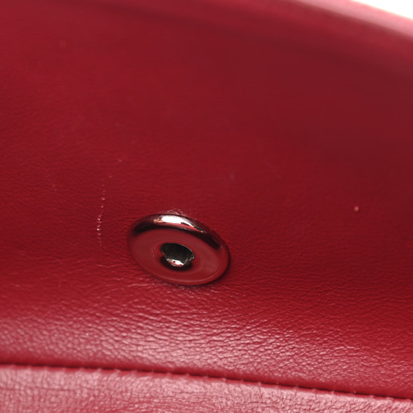 Caviar Quilted Mini Rectangular Flap Dark Red