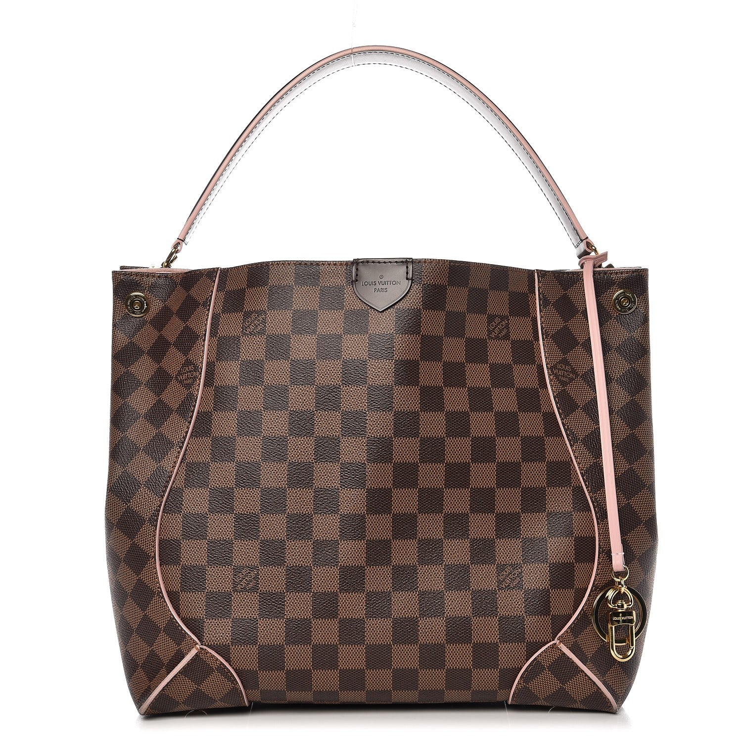 Louis Vuitton Damier Ebene Caissa Hobo Rose Ballerine 1 of 10