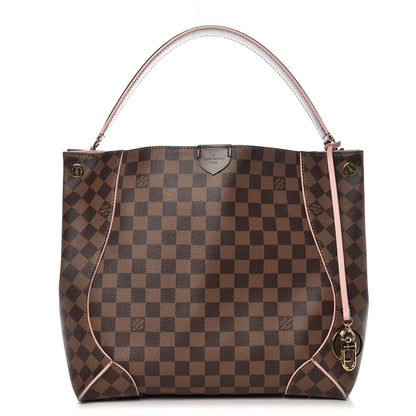 Louis Vuitton Damier Ebene Caissa Hobo Rose Ballerine 1 of 10